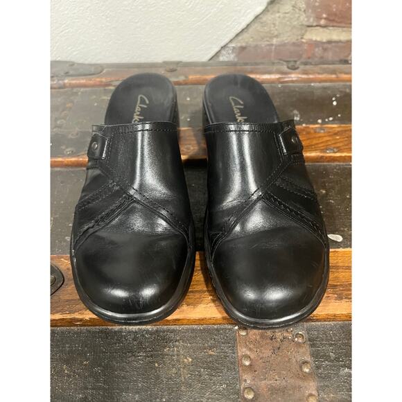Women’s Clark’s Slip on Mule Sandals Black Leather   7.5 - Picture 4 of 8